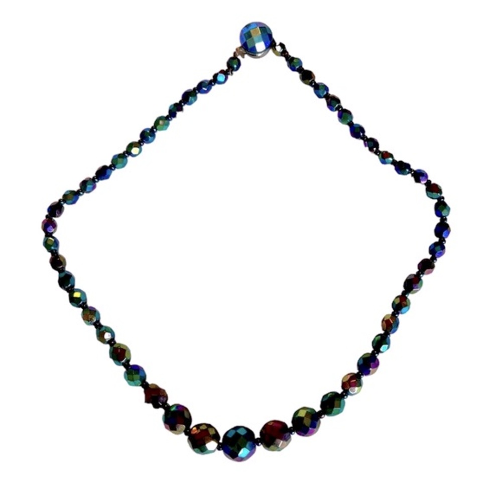 Vintage Aurora Borealis Faceted Graduated Crystal… - image 5